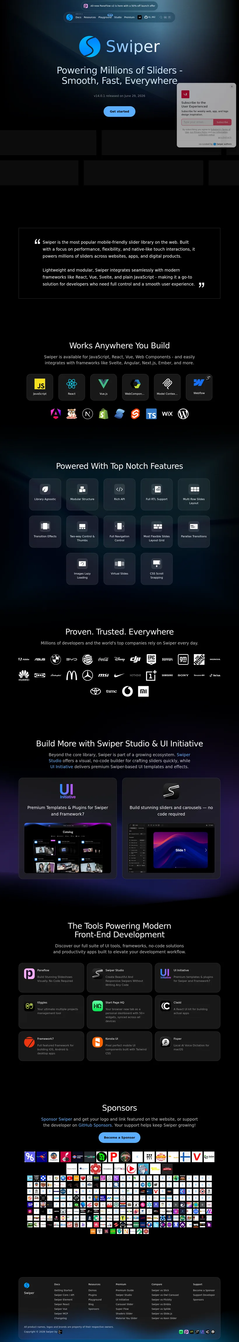 Swiper — desktop